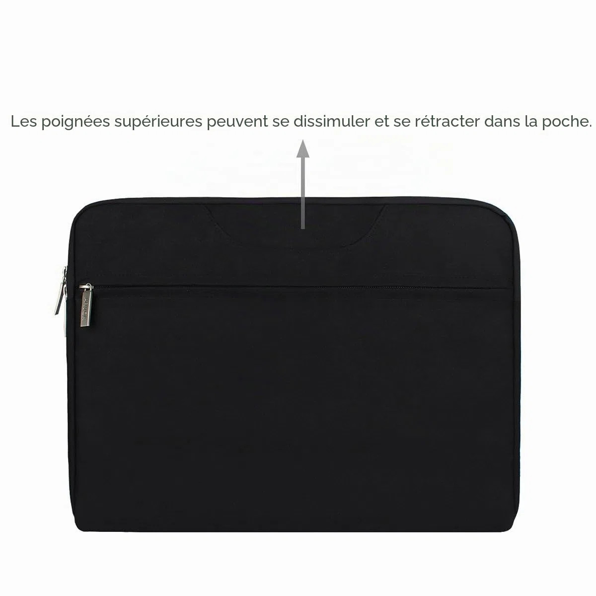 Arvok 15 15.6 Pouces Housse avec Poignée pour Ordinateur Portable Sacoche Pochette PC en Toile de Protection Ordinateur pour Macbook Pro Retina/ASUS/Dell/HP/Lenovo/Tashiba/Sony - Noir