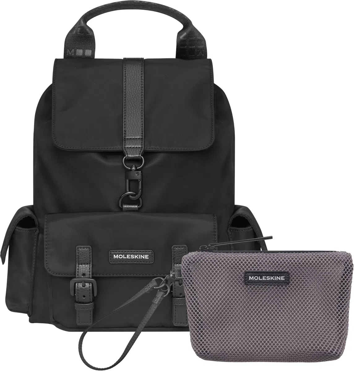 Moleskine Sac À Dos Moyen Collection Legendary, Sac À Dos Pour Travail et Université avec Housse Rembourrée Pour Appareils Électroniques en 100% Matériaux Recyclé, 39,5 x 39 x 15 cm, Noir