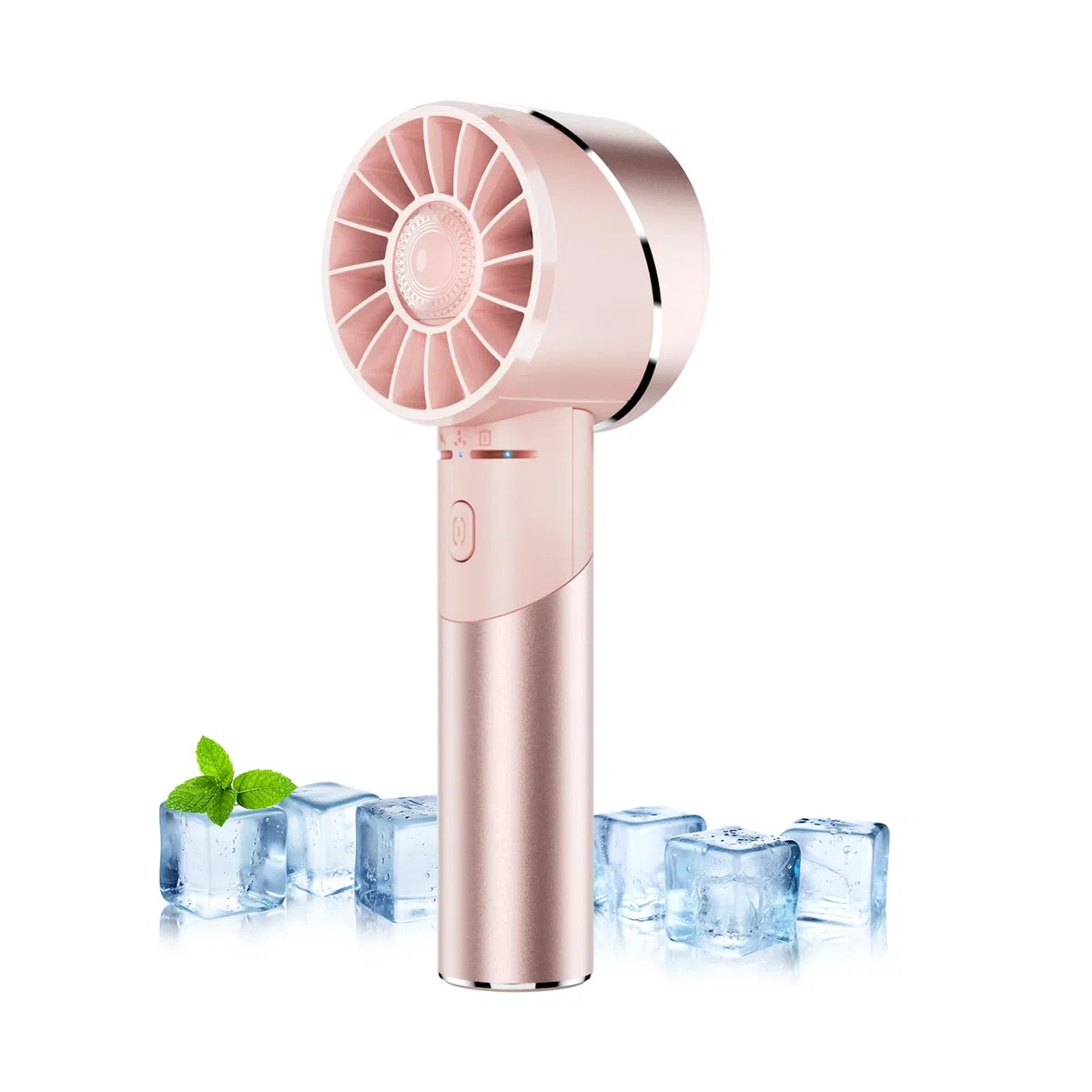 Ventilateur de poche, USB Rechargeable Portable Turbo Fan, 2600mAh Battery Mini Personal Fan, Small Pocket Hand Fan for Travel Camping Outdoor (Rose)