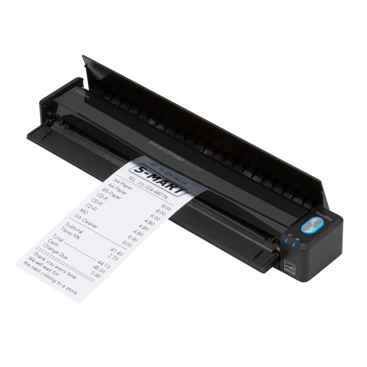 Fujitsu IX100 – Scanner Ã Plat 216 x 360 mm, CDF + Alimentation, Carte de Visite, enveloppes, Post Card (JPN), USB 2.0, Batterie, 5 – 35 °C