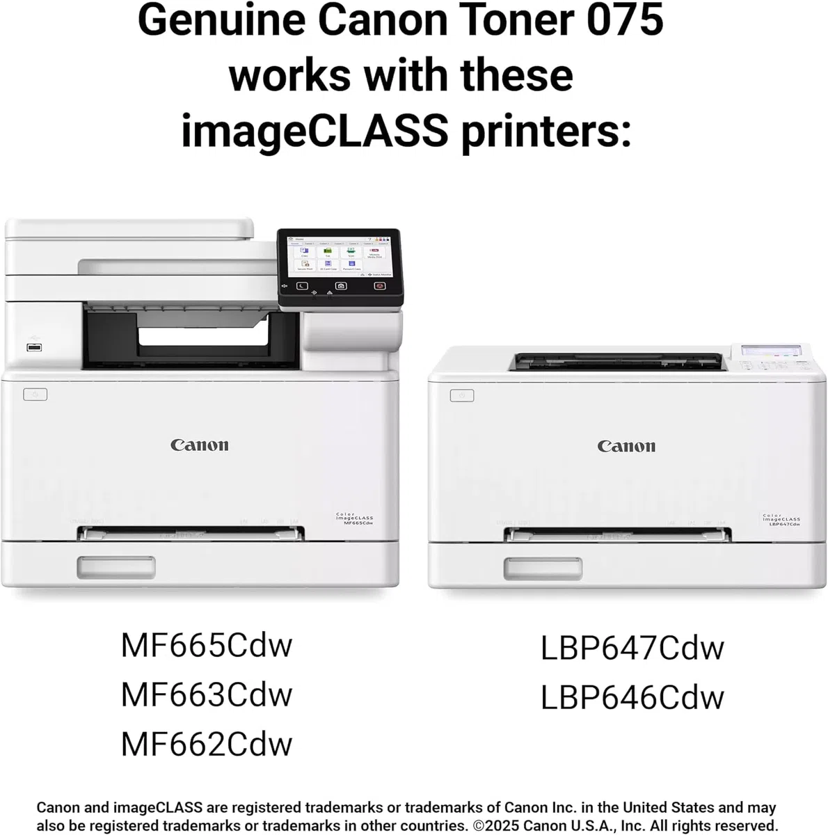 Canon Kit de Toners 075h Noir, Cyan, Magenta et Jaune Haute capacité XL (Multipack) pour imprimantes i-SENSYS LBP646Cdw, LBP647Cdw, MF664Cdw et MF667Cdw
