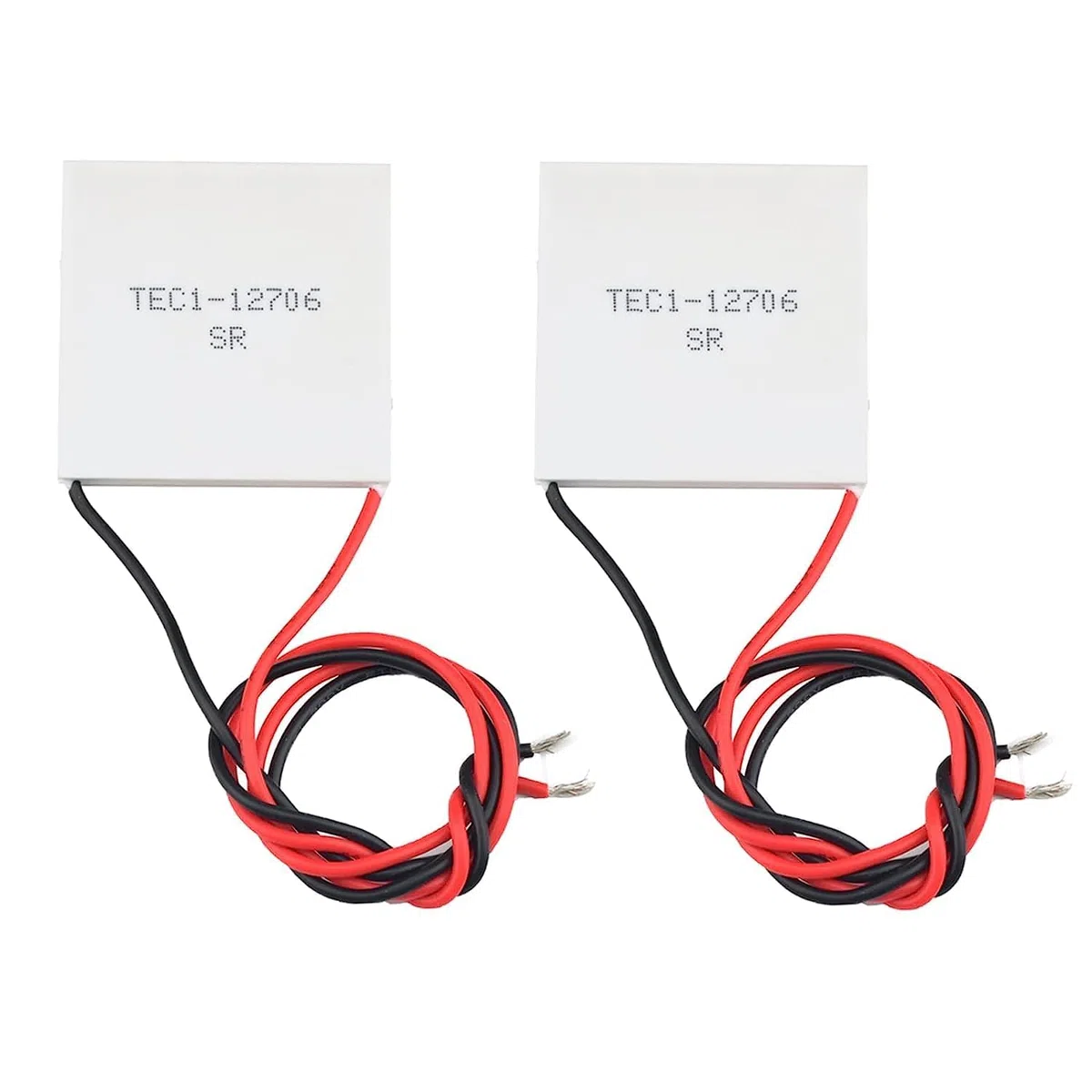 2 pièces TEC1-12706 Module de refroidissement Peltier Tablettes de réfrigération à semi-conducteurs avec kit de refroidissement thermoélectrique pour dissipateur thermique à pâte thermique 5g