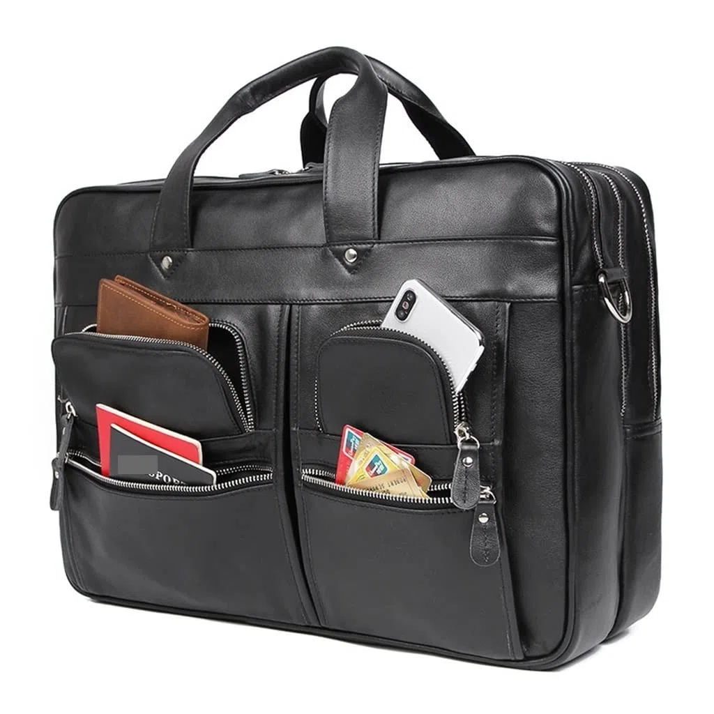 Sacoche en cuir pour ordinateur portable 15,6" 17" pour homme