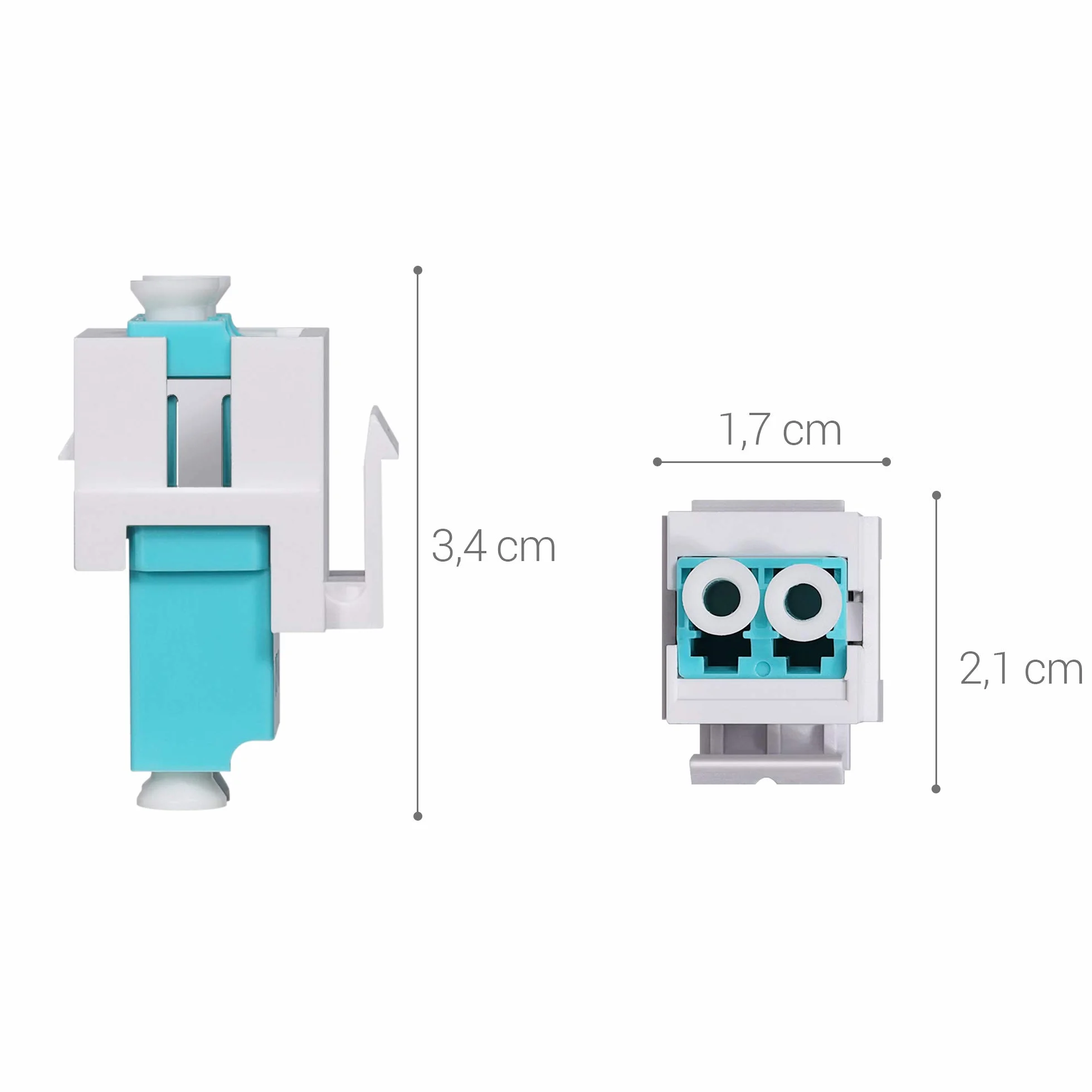 kwmobile 6x Adaptateur Keystone Coupleur Fibre Optique - Module Connecteur pour Câble Réseau LC-Duplex - Montage Snap-In - Panneau de Brassage