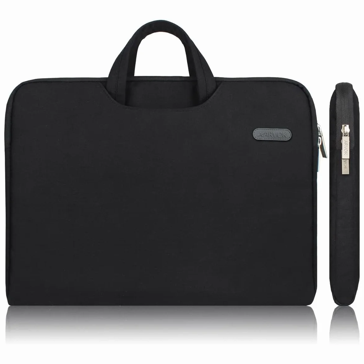 Arvok 15 15.6 Pouces Housse avec Poignée pour Ordinateur Portable Sacoche Pochette PC en Toile de Protection Ordinateur pour Macbook Pro Retina/ASUS/Dell/HP/Lenovo/Tashiba/Sony - Noir