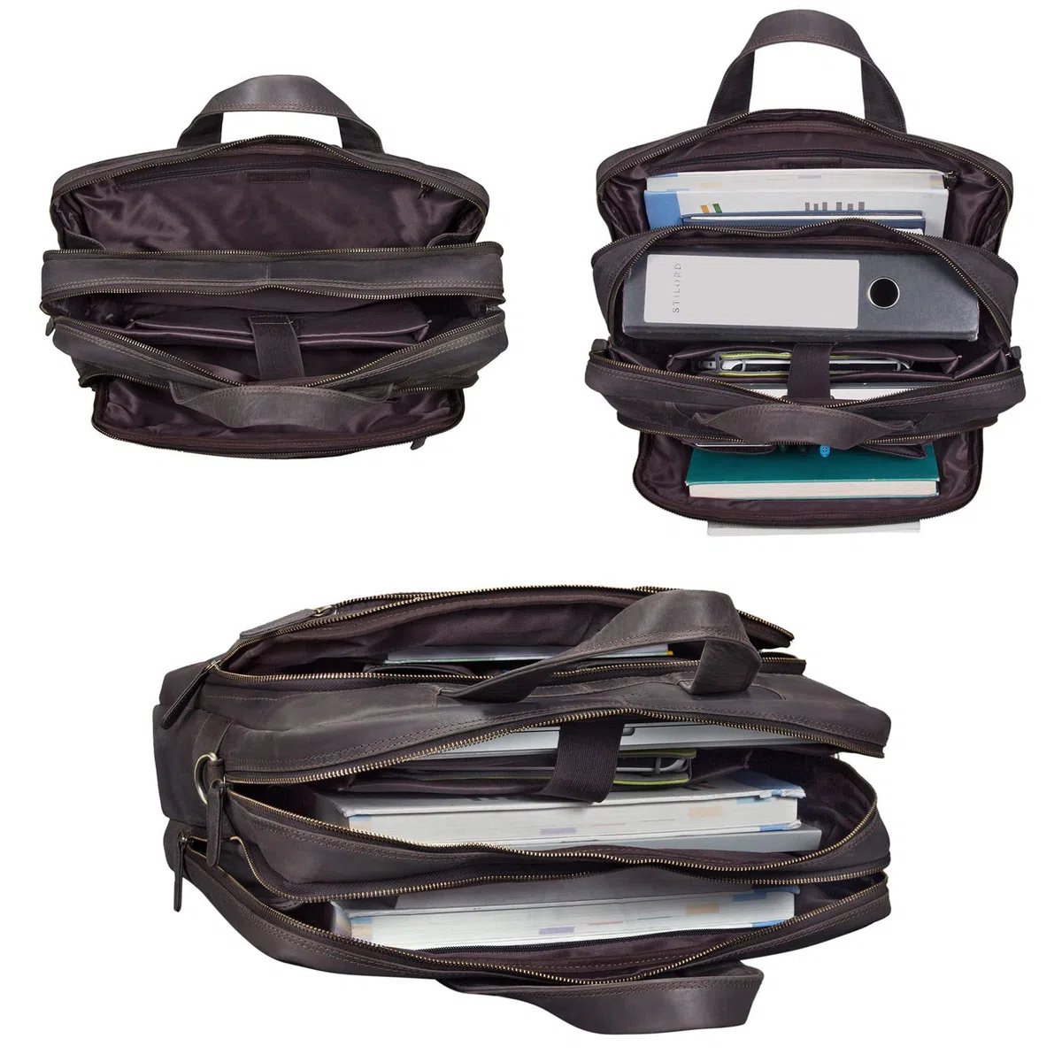 STILORD 'Lias' Sacoche en Cuir Véritable pour Hommes - Élégance pour Votre Prochain Meeting | Sacoche Grande pour Ordinateur Portable 15,6 Pouces Porte-Documents