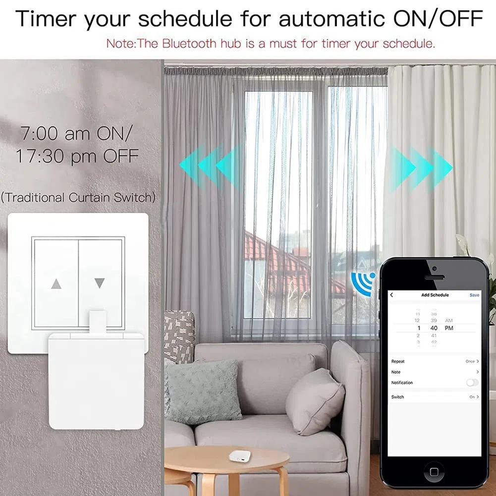 Tuya Hub Link White Hub Bluetooth Fingerbot vers Wi-FI (Prise en Charge 2,4 GHz), IFTTT et Contrôle de la Minuterie, 1 Voie de Passerelle Peut Connecter Plusieurs Fingerbots