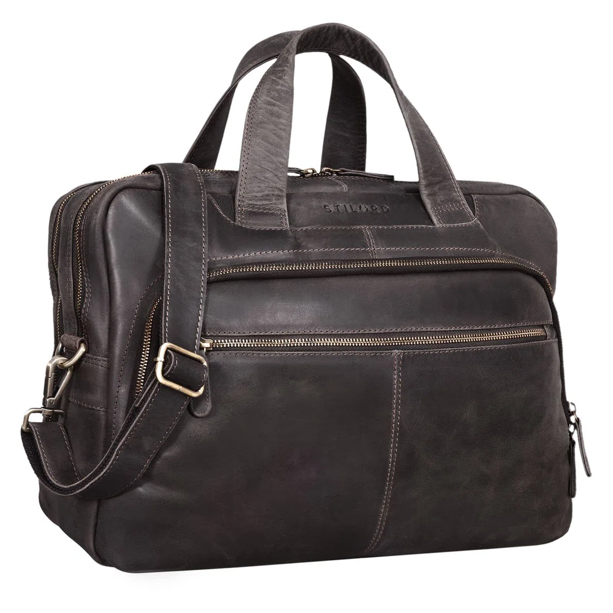 STILORD 'Lias' Sacoche en Cuir Véritable pour Hommes - Élégance pour Votre Prochain Meeting | Sacoche Grande pour Ordinateur Portable 15,6 Pouces Porte-Documents