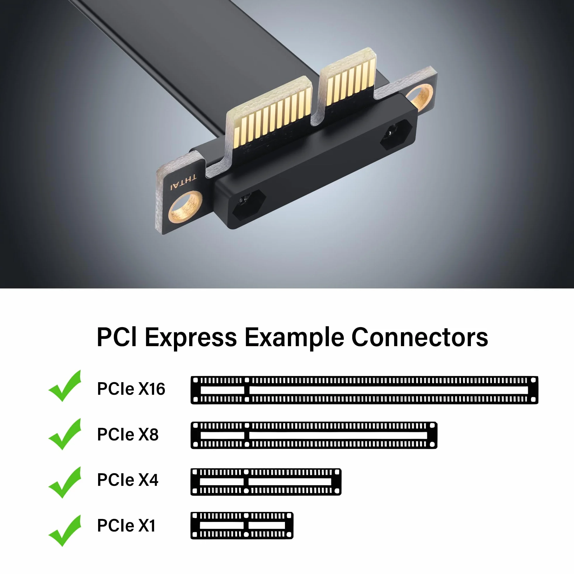SinLoon Câble d'extension PCIe 4.0 X1 90 degrés PCI-E 1 x mâle vers femelle (50 cm)