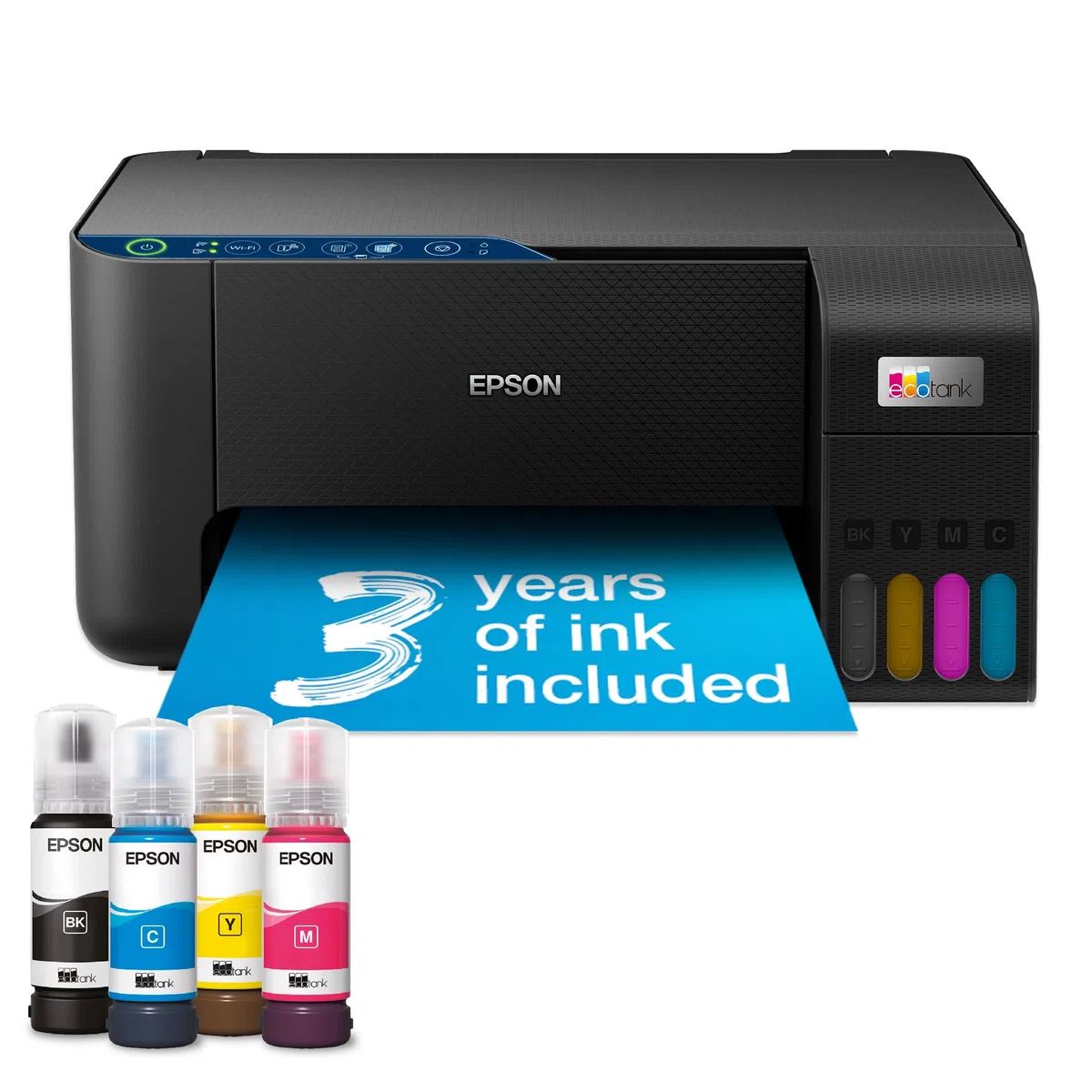 Epson EcoTank ET-2861 stampante multifunzione inkjet 3in1 A4, serbatoi ricaricabili alta capacità, 4 flaconi inclusi pari a 4500pag B/N 7500pag colore, Wi-FI Direct, USB (ECOTANK ET-2861)