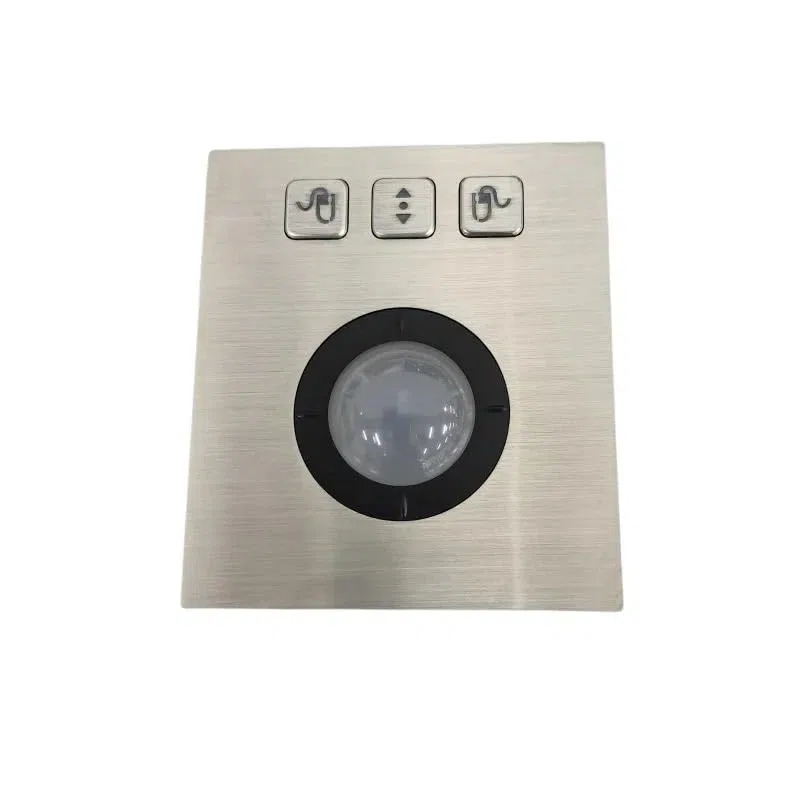 Souris trackball Industrielle rétroéclairée par LED en Acier Inoxydable, étanche et scellée, 36mm, avec Boule en résine(USB Interface)
