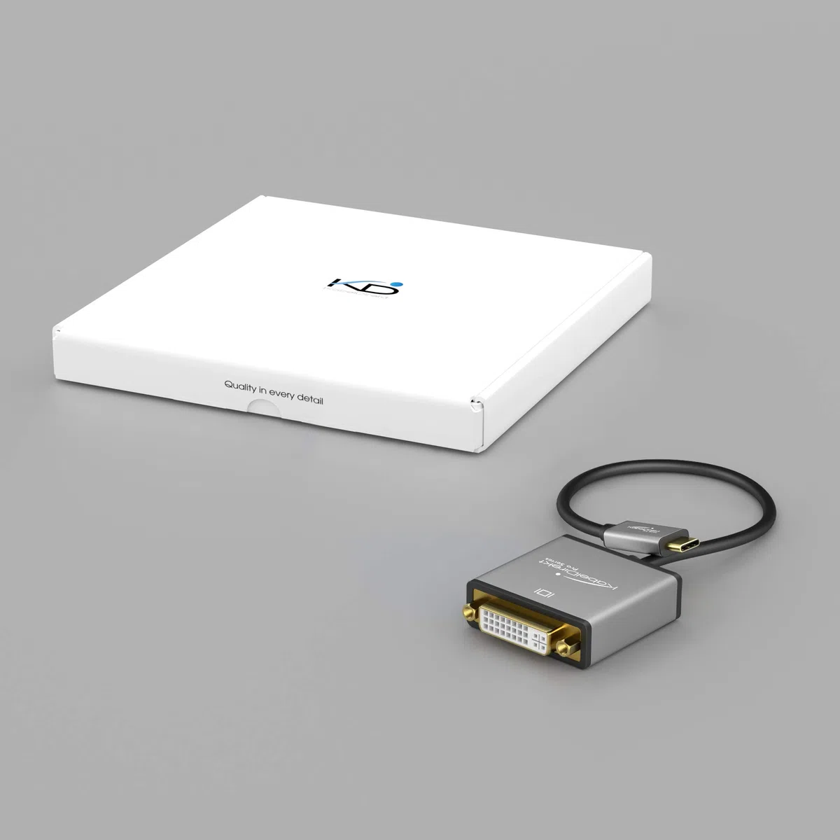 KabelDirekt – Adaptateur USB C sur DVI – 0,15m – (jusqu'à 4K/30Hz, USB C 3.1 und Thunderbolt 3, pour MacBook Pro 2016/2017, MacBook 12" et Autres appareils) –