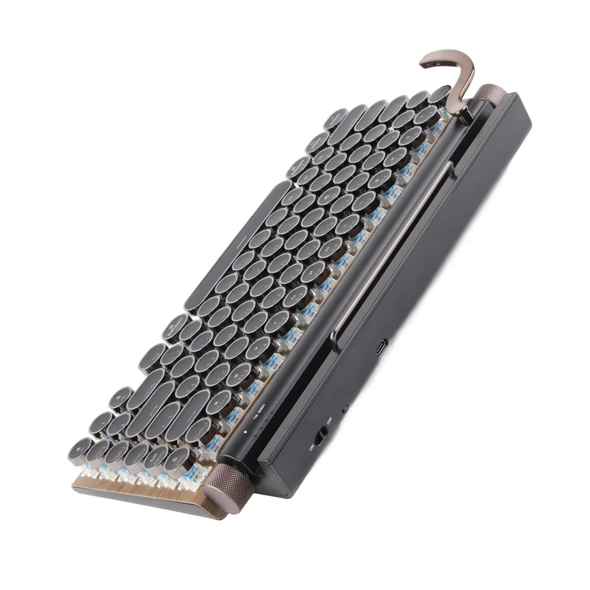 BTER Clavier de Machine à écrire rétro, 83 Touches Bluetooth 5.0 à luminosité réglable, Clavier mécanique Filaire et sans Fil de Style Machine à écrire, Connexion Multi-appareils Classique 2000mA