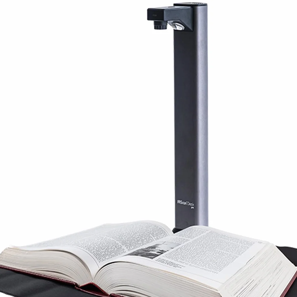 IRIScan Desk scanner de documents, scanner de livres - v7pro:4K UltraHD | 18MP | 600dpi | scanner portable | visualizer | document camera |OCR|IA aplatissement| scan auto | effacement doigts | Win Mac