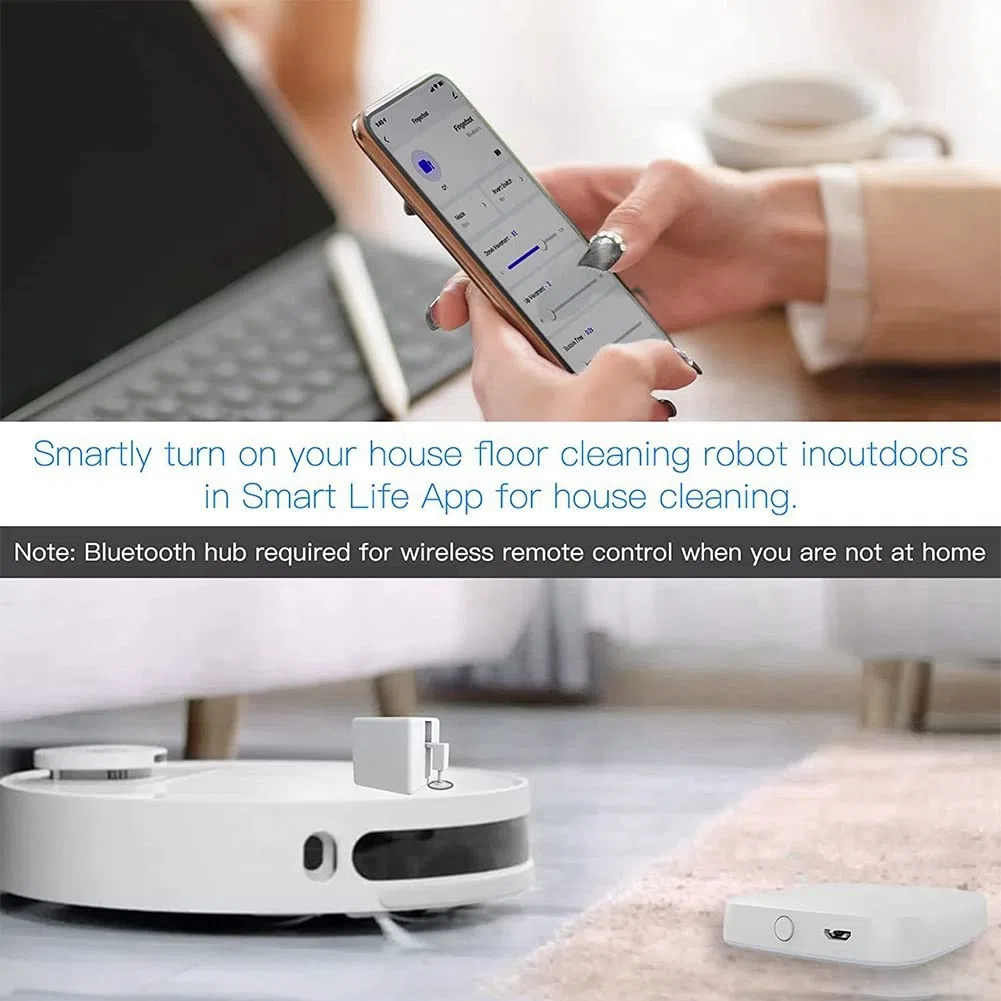 Tuya Hub Link White Hub Bluetooth Fingerbot vers Wi-FI (Prise en Charge 2,4 GHz), IFTTT et Contrôle de la Minuterie, 1 Voie de Passerelle Peut Connecter Plusieurs Fingerbots