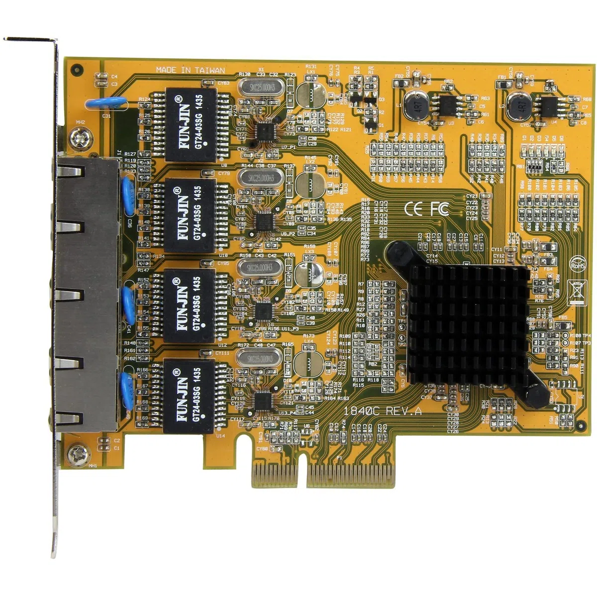 StarTech.com Carte réseau PCI Express à 4 ports Gigabit Ethernet avec chipset Realtek RTL8111G - Adaptateur NIC PCIe GbE (ST1000SPEX43)