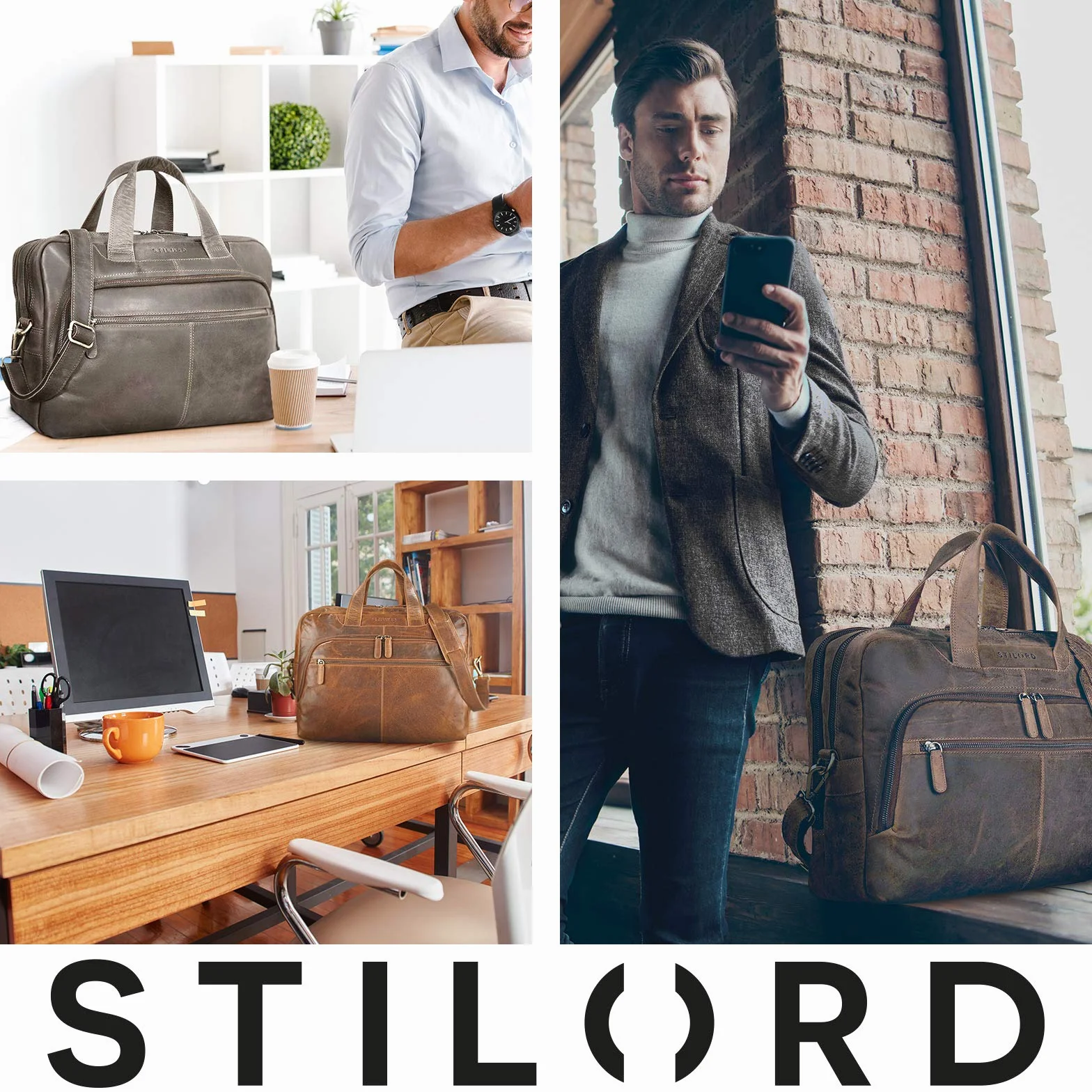 STILORD 'Lias' Sacoche en Cuir Véritable pour Hommes - Élégance pour Votre Prochain Meeting | Sacoche Grande pour Ordinateur Portable 15,6 Pouces Porte-Documents