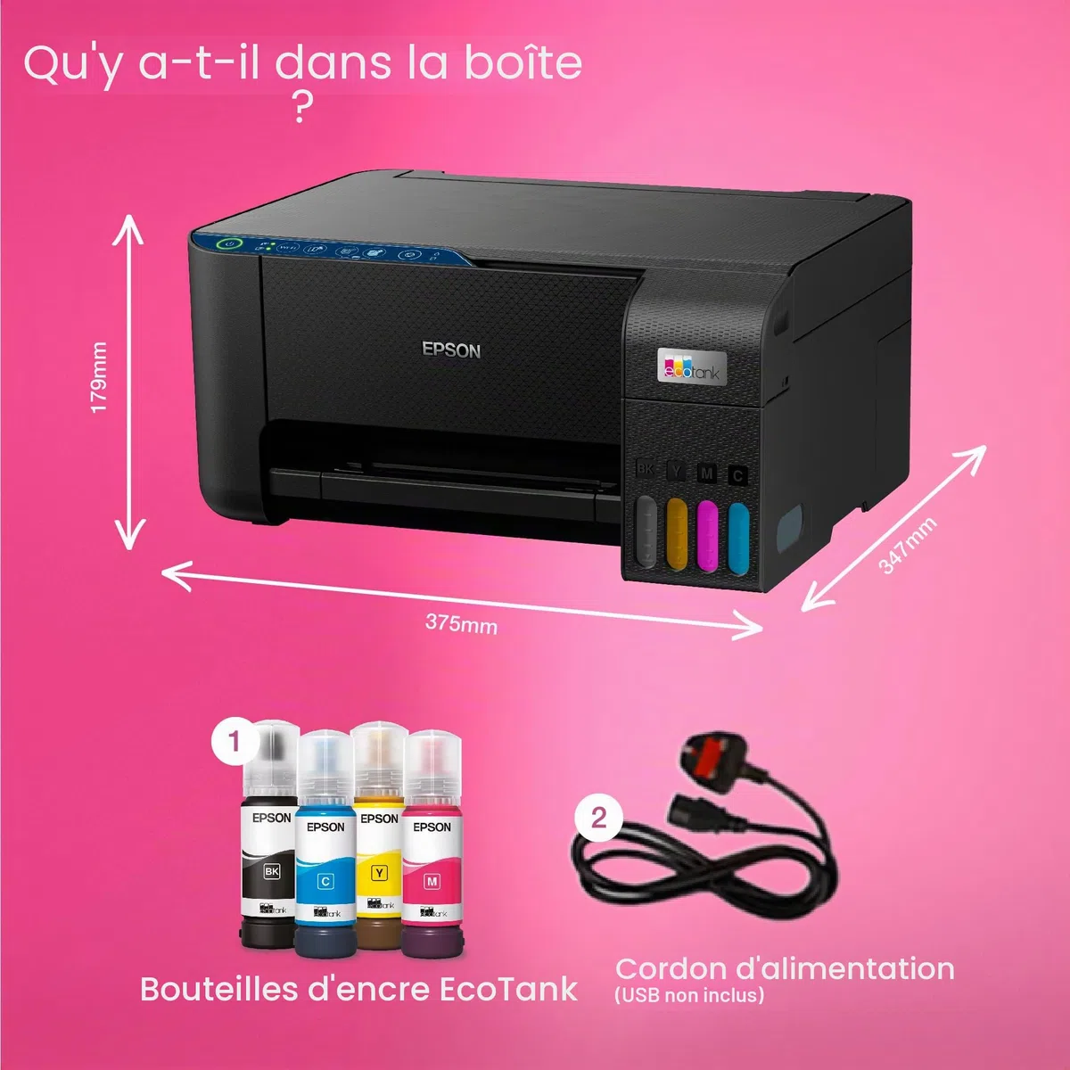 Epson EcoTank ET-2861 stampante multifunzione inkjet 3in1 A4, serbatoi ricaricabili alta capacità, 4 flaconi inclusi pari a 4500pag B/N 7500pag colore, Wi-FI Direct, USB (ECOTANK ET-2861)