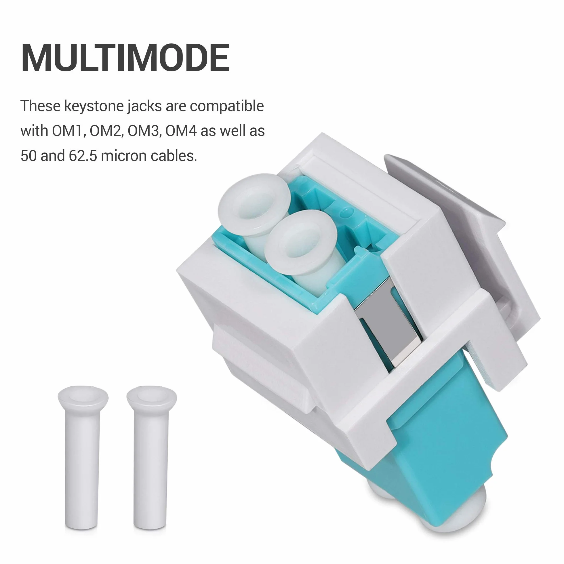 kwmobile 6x Adaptateur Keystone Coupleur Fibre Optique - Module Connecteur pour Câble Réseau LC-Duplex - Montage Snap-In - Panneau de Brassage