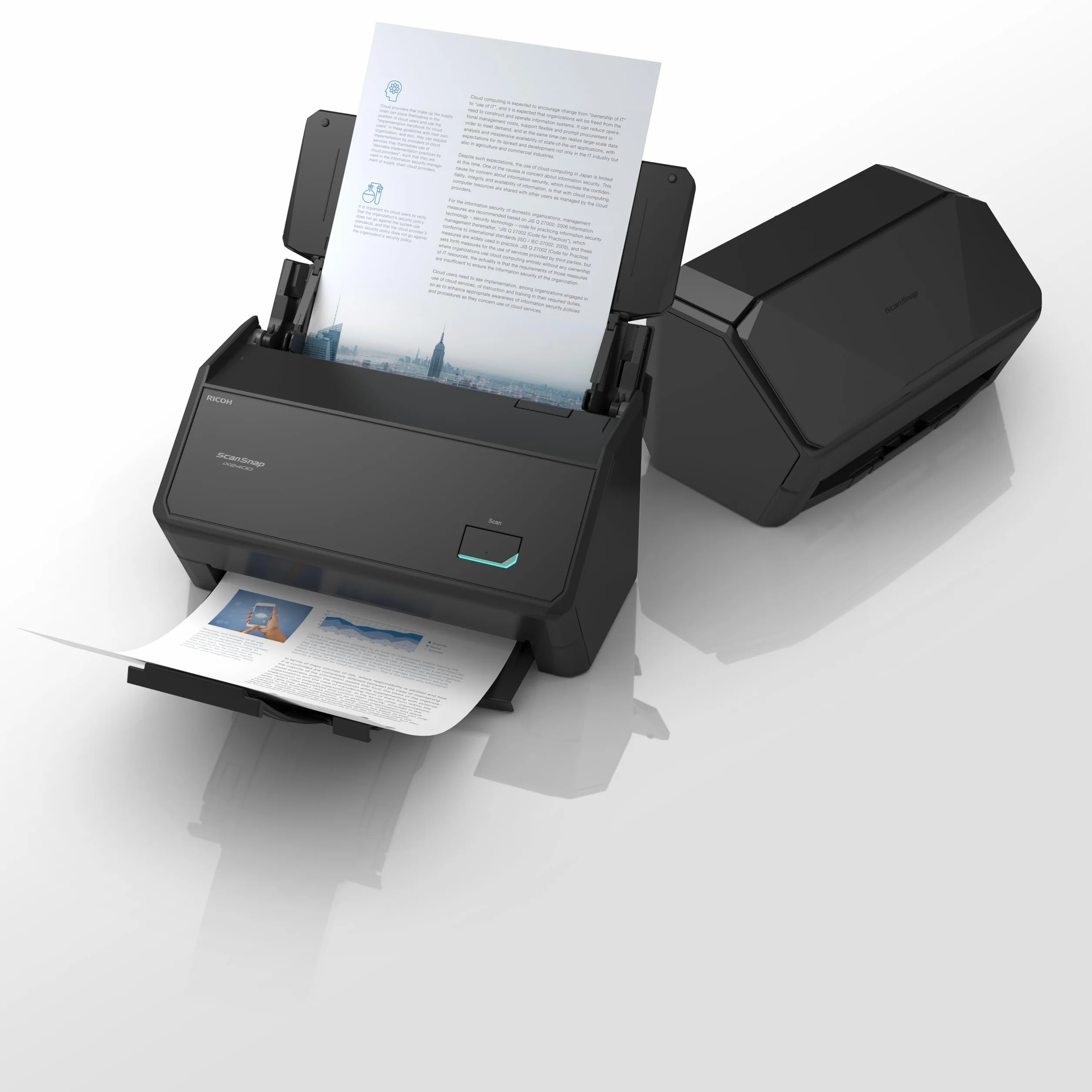ScanSnap iX2400 Scanner de documents A4 Noir – Comprend un logiciel Kofax Power PDF 4.0 – Duplex 45 ppm, chargeur automatique de documents, USB 3.2, scanner de bureau haute résolution