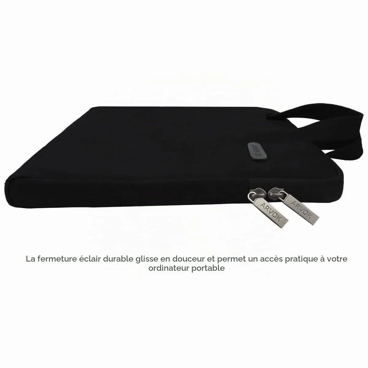 Arvok 15 15.6 Pouces Housse avec Poignée pour Ordinateur Portable Sacoche Pochette PC en Toile de Protection Ordinateur pour Macbook Pro Retina/ASUS/Dell/HP/Lenovo/Tashiba/Sony - Noir