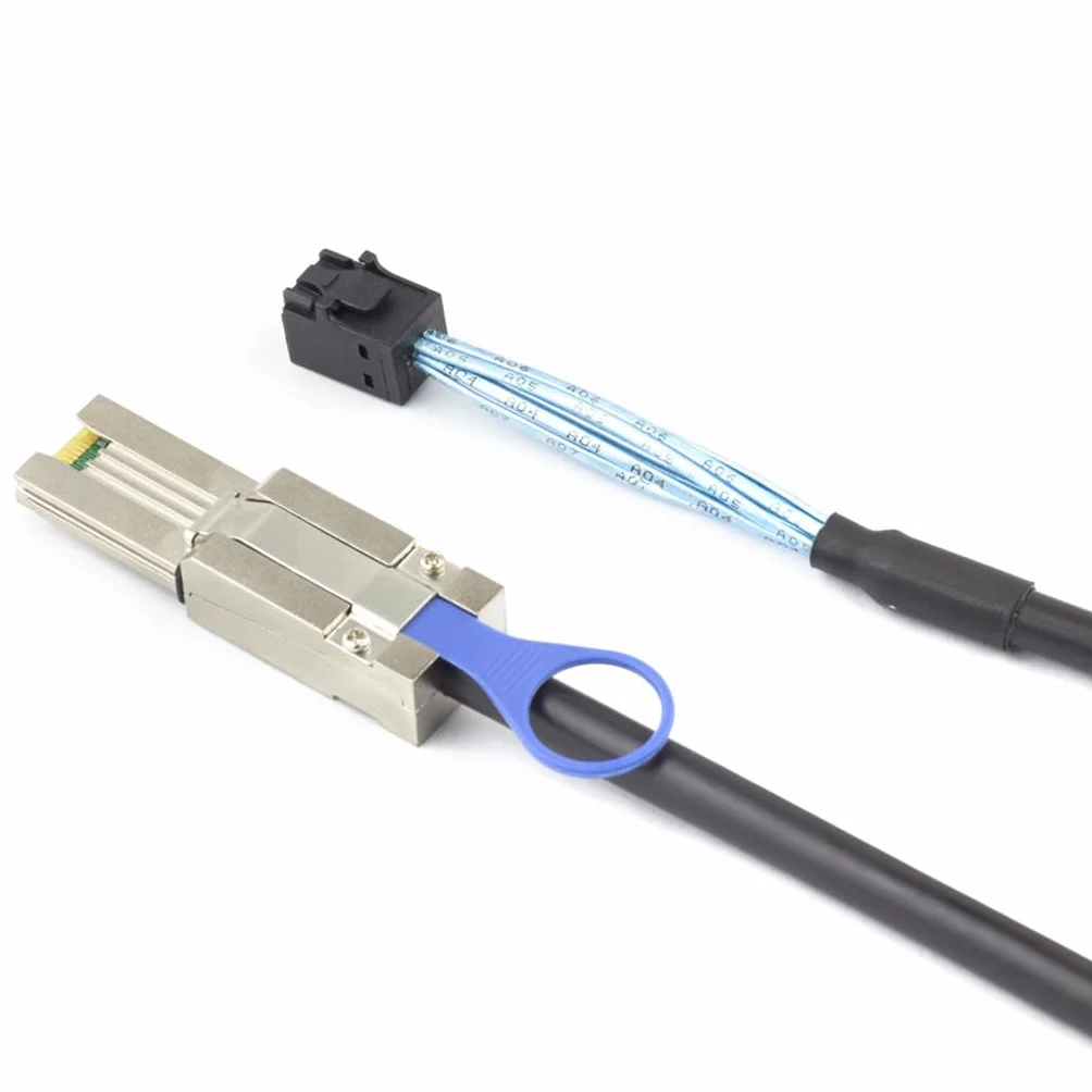 JMT Mini SAS HD SFF-8088 26P vers SAS HD 8088/SFF-8644/SFF-8643 Câble de recouvrement de service pour serveur (100 cm, SFF-8088 à SFF-8643)
