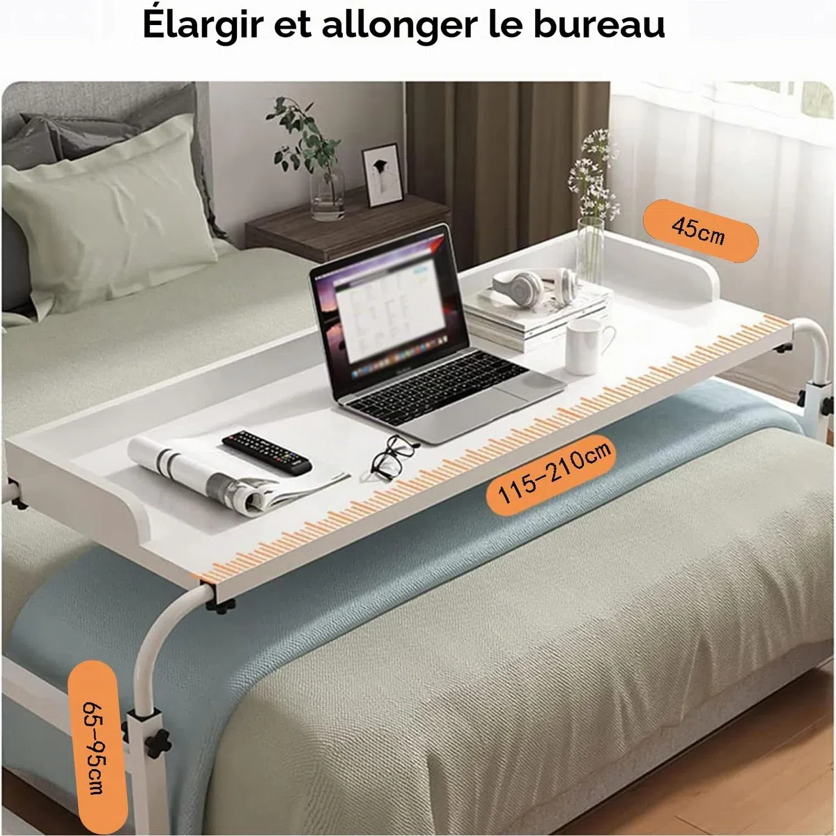 Table De Lit Médicale à Roulettes Pliable Pour Ordinateur Portable Debo - Couleur Bois