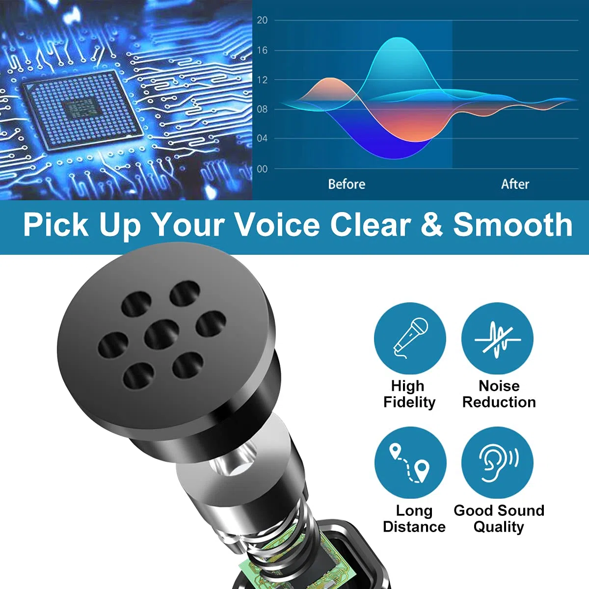 Veetop Micro PC USB pour Ordinateur, Micro Gaming - Microphone pour Vidéoconférence, Enregistrement Vocal, Podcasting, Skype, Youtube, Jeux, Streaming