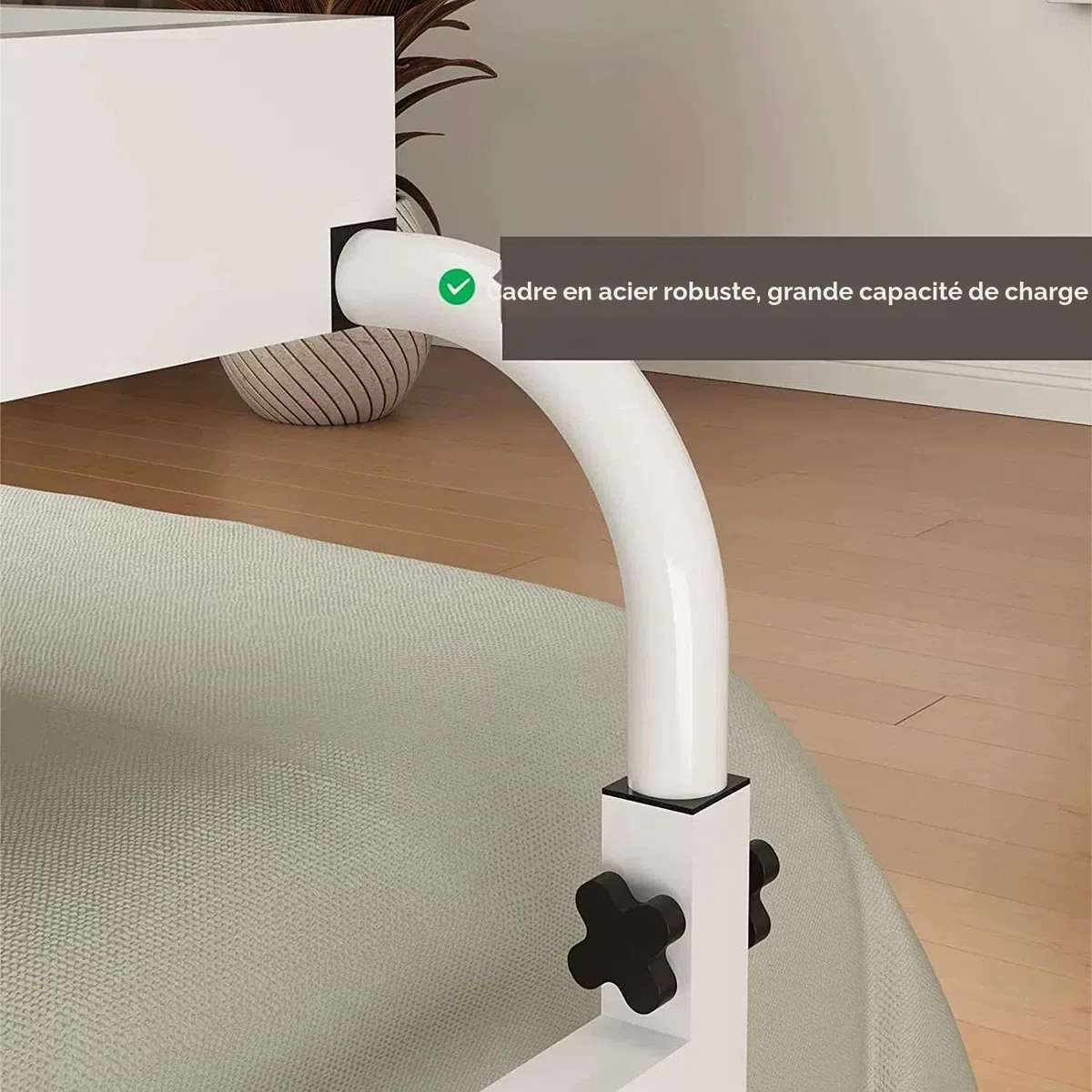 Table De Lit Médicale à Roulettes Pliable Pour Ordinateur Portable Debo - Couleur Bois