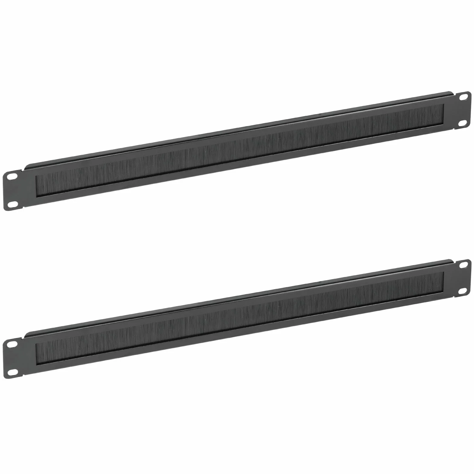 Tecmojo Panneau de Gestion des Câbles 1U pour Montage en Rack avec Brosse, Noir, Lot de 2