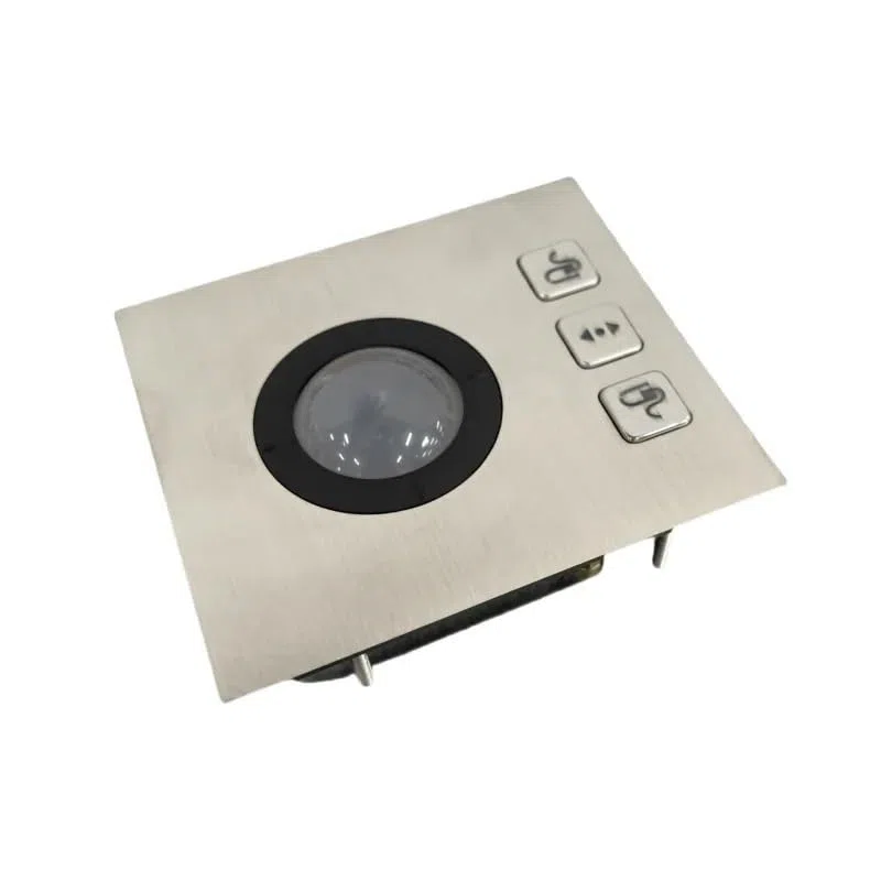 Souris trackball Industrielle rétroéclairée par LED en Acier Inoxydable, étanche et scellée, 36mm, avec Boule en résine(USB Interface)