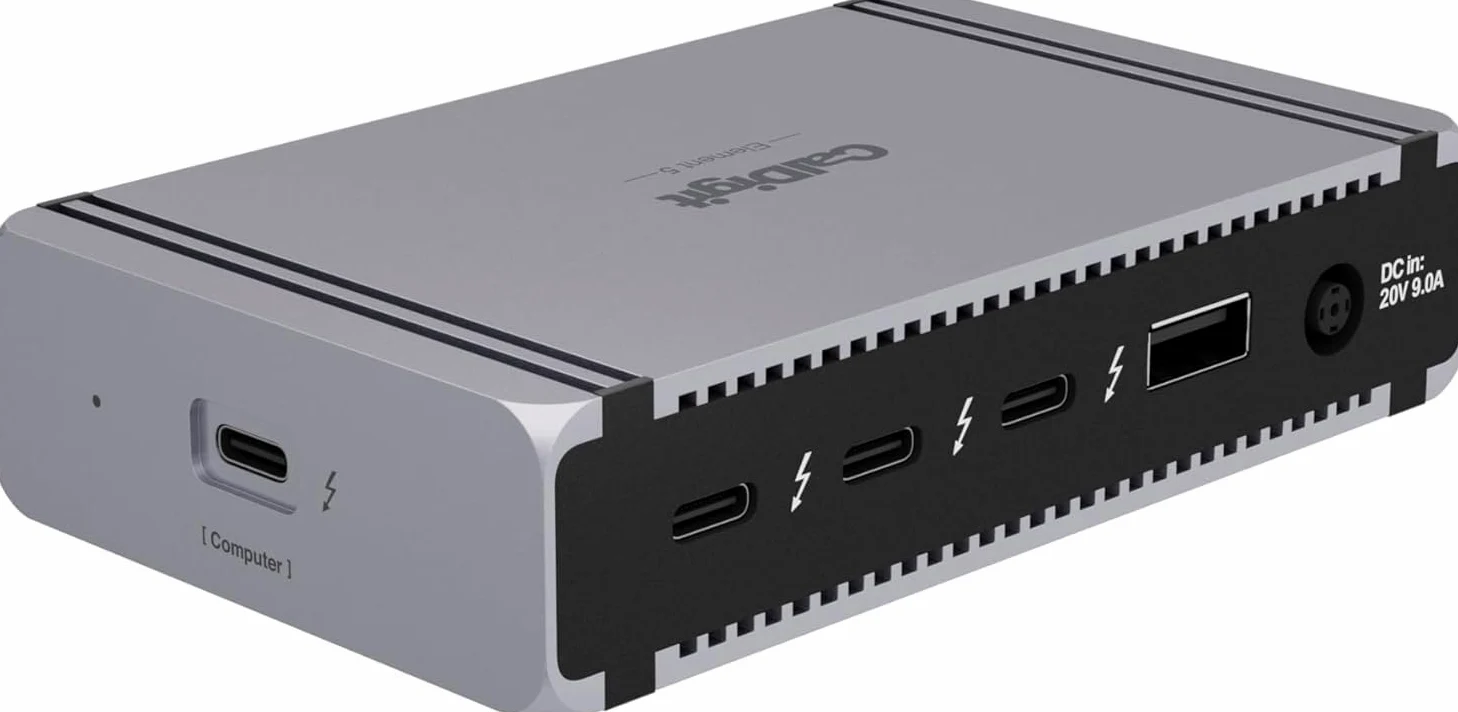 CalDigit E5 9-Port Thunderbolt 5 Element Hub – 90W Safe Laptop Charging