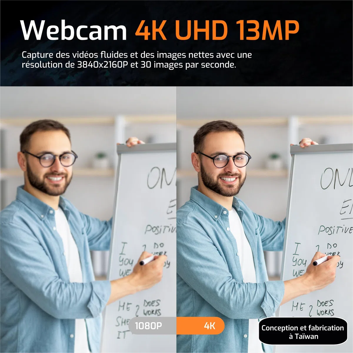 INSWAN INS-Flip 4 Caméra Documents 4K 13 MP Pliable, LED, Micro, 0,67 LB