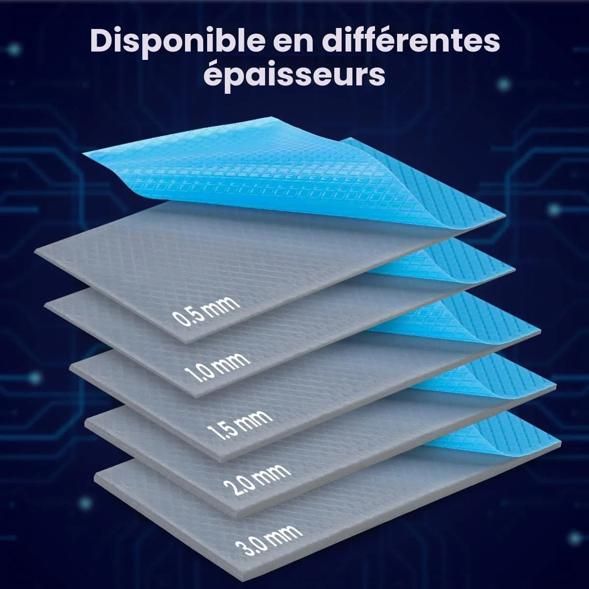 Gelid Solutions GP-Ultimate Coussin thermique 90 x 50 x 2,0 mm Excellente conduction thermique Remplissage idéal Installation facile Conductivité thermique 15 W