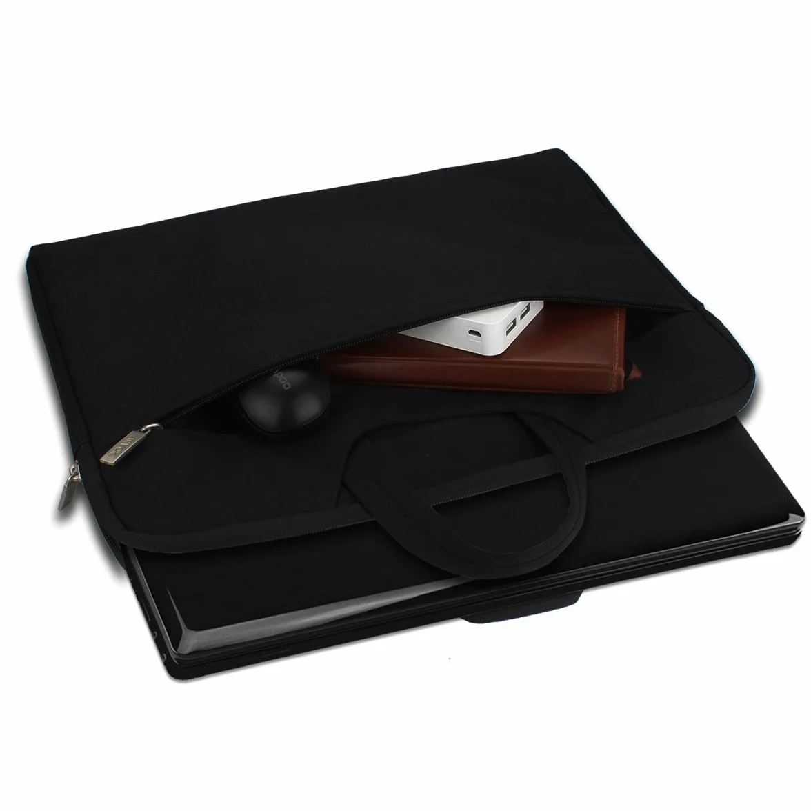 Arvok 15 15.6 Pouces Housse avec Poignée pour Ordinateur Portable Sacoche Pochette PC en Toile de Protection Ordinateur pour Macbook Pro Retina/ASUS/Dell/HP/Lenovo/Tashiba/Sony - Noir