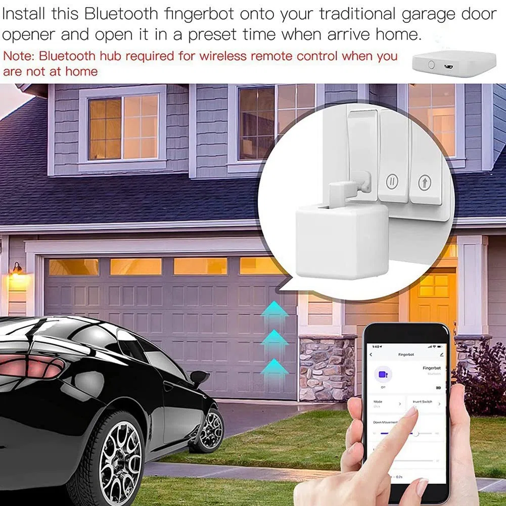 Tuya Hub Link White Hub Bluetooth Fingerbot vers Wi-FI (Prise en Charge 2,4 GHz), IFTTT et Contrôle de la Minuterie, 1 Voie de Passerelle Peut Connecter Plusieurs Fingerbots