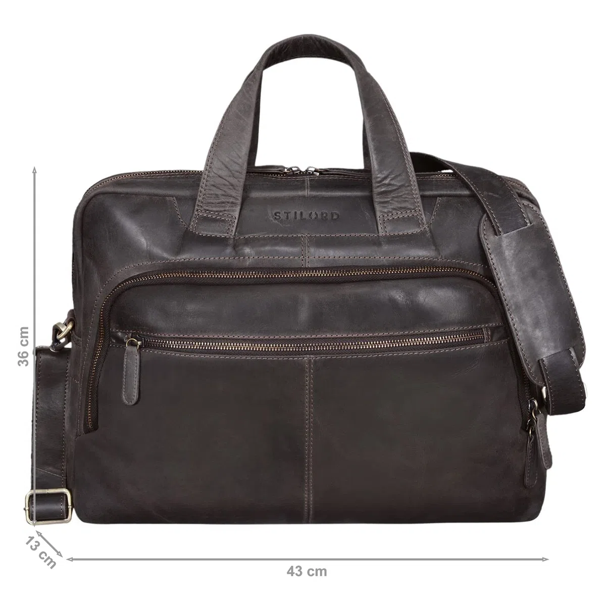 STILORD 'Lias' Sacoche en Cuir Véritable pour Hommes - Élégance pour Votre Prochain Meeting | Sacoche Grande pour Ordinateur Portable 15,6 Pouces Porte-Documents