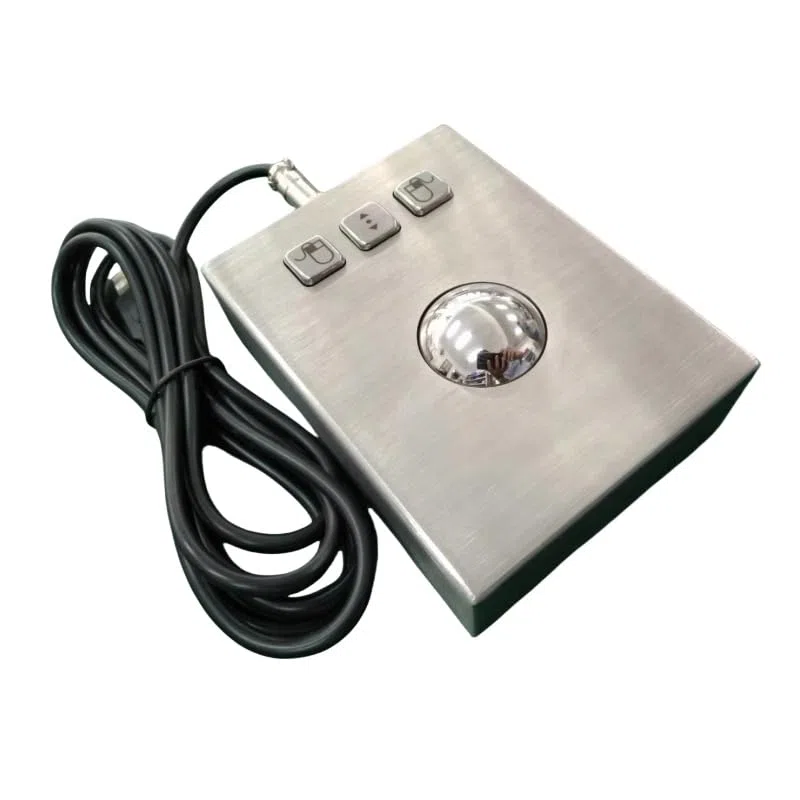 Trackball Industriel Robuste de Bureau en Acier Inoxydable avec Bille 38 mm et Interface USB