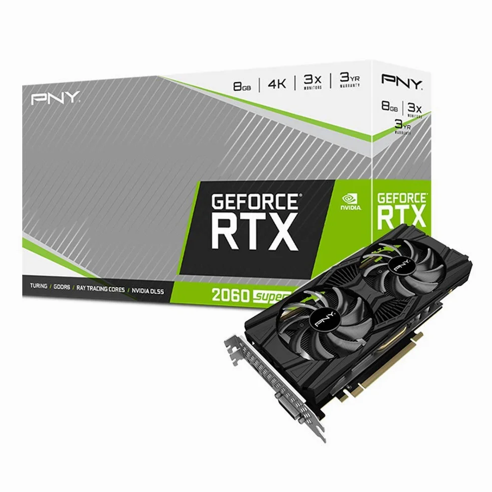 PNY GeForce RTX 2060 Super Double Ventilateur Carte Graphique 8Go GDDR6 Noir