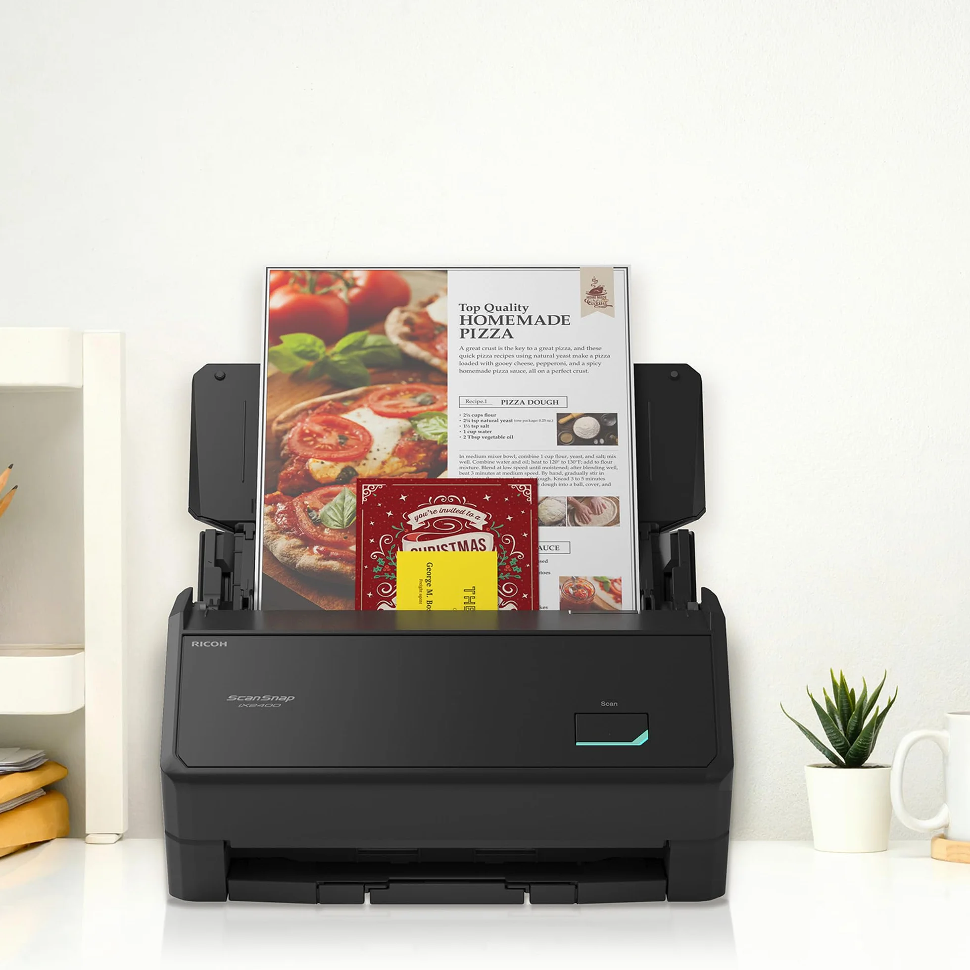 ScanSnap iX2400 Scanner de documents A4 Noir – Comprend un logiciel Kofax Power PDF 4.0 – Duplex 45 ppm, chargeur automatique de documents, USB 3.2, scanner de bureau haute résolution