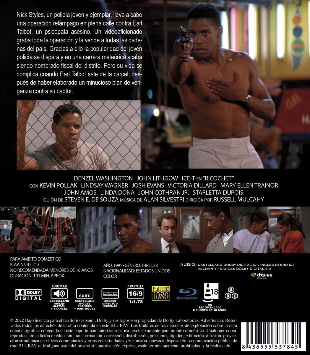 Ricochet BD 1991 [Blu-Ray] [Import]