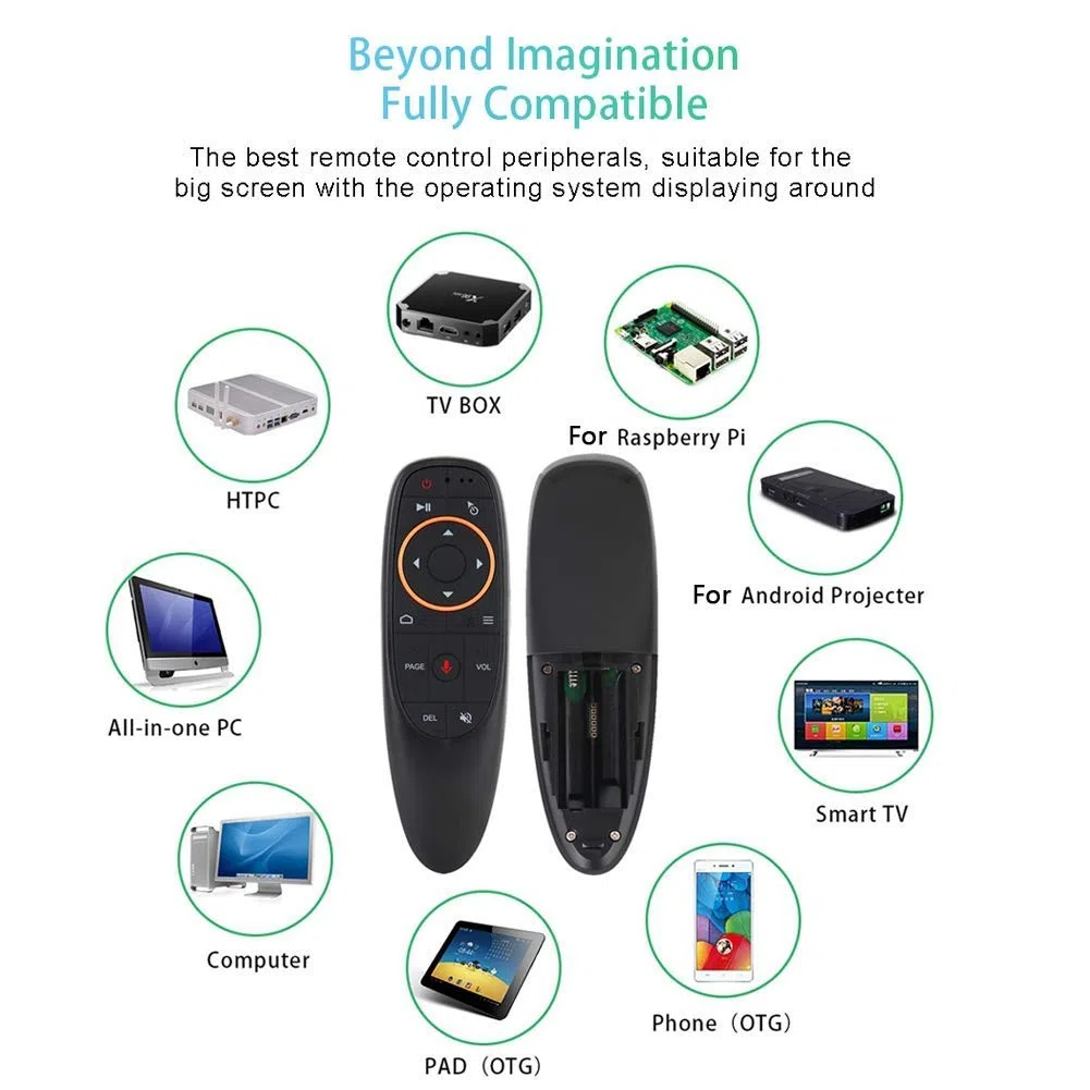 Socobeta Contrôleur Vocal Air-Mouse 2.4G sans Fil Voix Air Souris Clavier télécommande avec Gyroscope pour TV Box PC