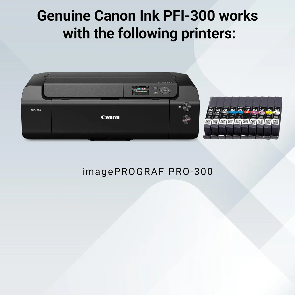 Canon Encre PFI-300 Lucia Pro, 10 Cartouches d'Encre Réservoirs, Compatible avec Imprimante imagePROGRAF PRO-300, Multicolore, Standard (4192C007)