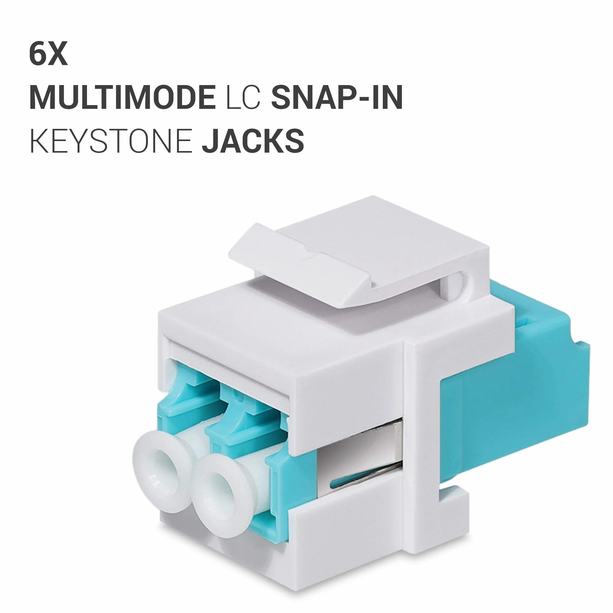 kwmobile 6x Adaptateur Keystone Coupleur Fibre Optique - Module Connecteur pour Câble Réseau LC-Duplex - Montage Snap-In - Panneau de Brassage