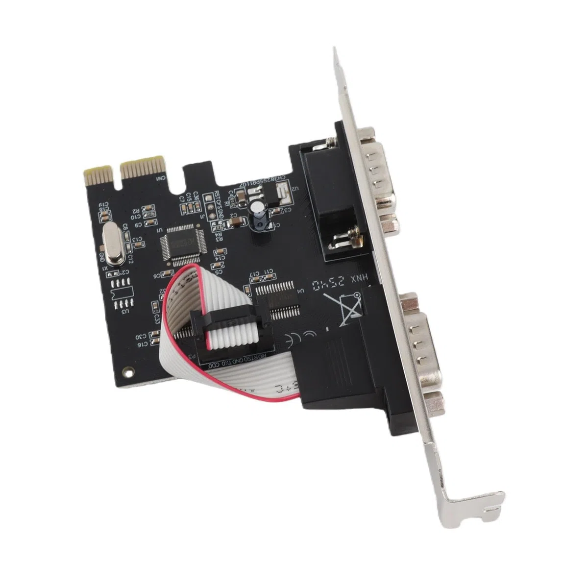 Carte de Port Série PCI Express RS 232 DB9 à 2 Ports, Carte D'extension Série PCIE avec Puce ASIX AX99100 pour pour Linux, Carte Contrôleur Hôte Série PCIE X1 pour