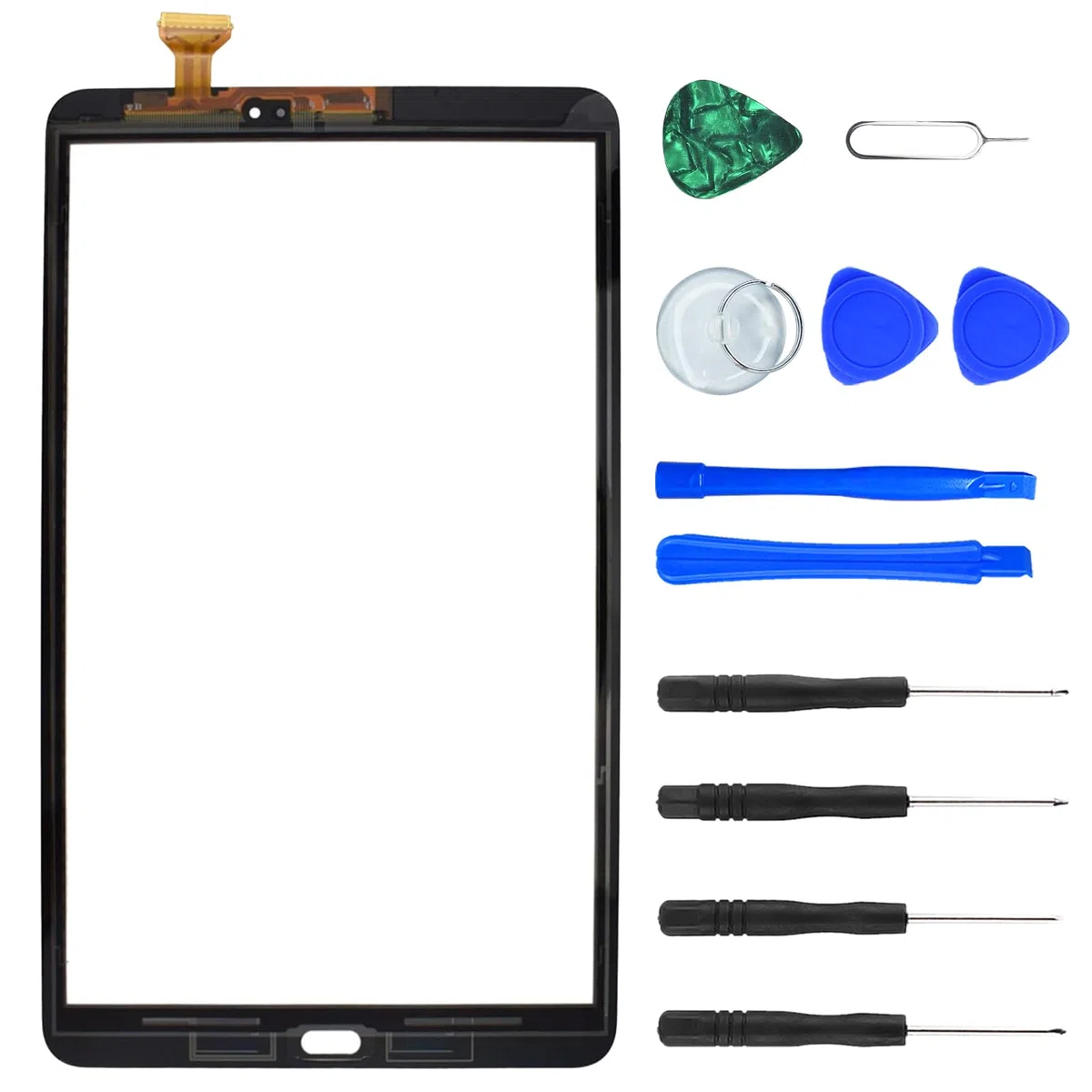 NB+ Écran de remplacement pour Samsung Galaxy Tab A 10,1" SM-T580 SM-T585 Écran tactile numériseur en verre adhésif pré-installé Noir (pas d'écran LCD)
