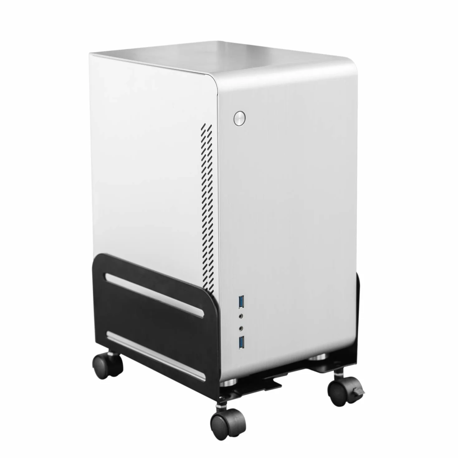 Ewent EW1291 Support pour Ordinateur de Bureau, Support PC avec Roues, Protège de la Poussière et de la Saleté - pour la Maison et Le Bureau, Base Réglable avec 4 Roues Pivotantes, Noir