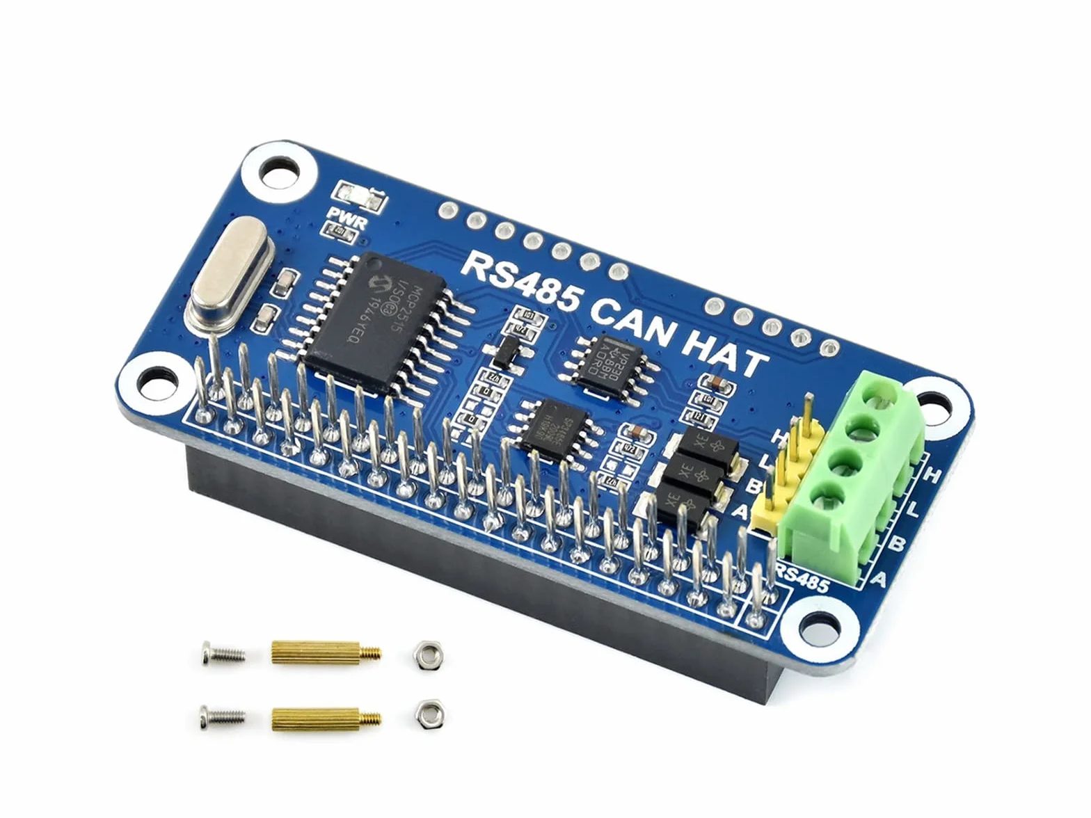 RS485 Can Hat pour Raspberry Pi 4B/3B+/3B/2B/B+/A+/Zero/Zero W/WH, Autoriser la Communication Longue Distance Via la Fonction RS485/CAN, Intégrée Contrôleur Can MCP2515 Via SPI Interface