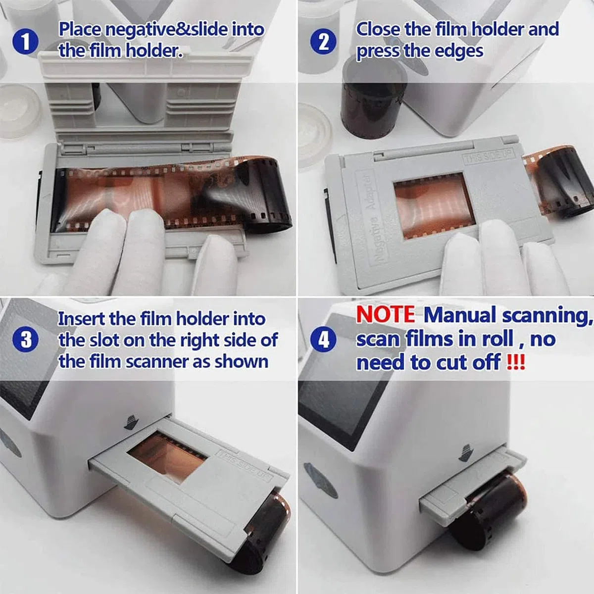 Scanner De Films Négatifs, Scanner De Films Et De Diapositives Numériques, Écran LCD 2,4", Convertit 135 110 126 Et Super 8 Films/Diapositives/négatifs en Photos Numériques JPEG