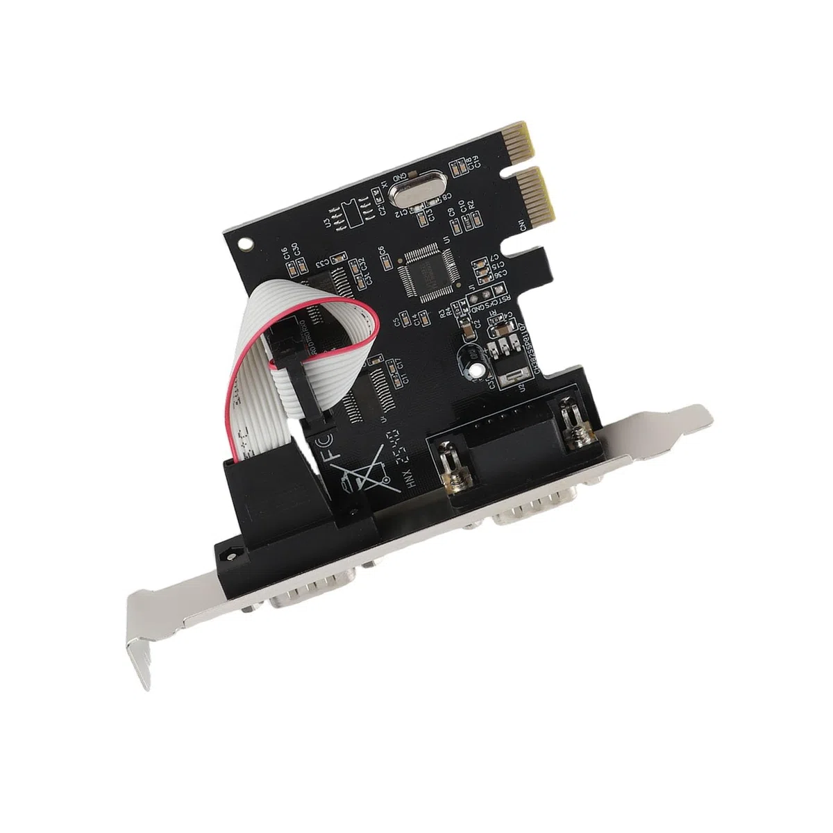 Carte de Port Série PCI Express RS 232 DB9 à 2 Ports, Carte D'extension Série PCIE avec Puce ASIX AX99100 pour pour Linux, Carte Contrôleur Hôte Série PCIE X1 pour